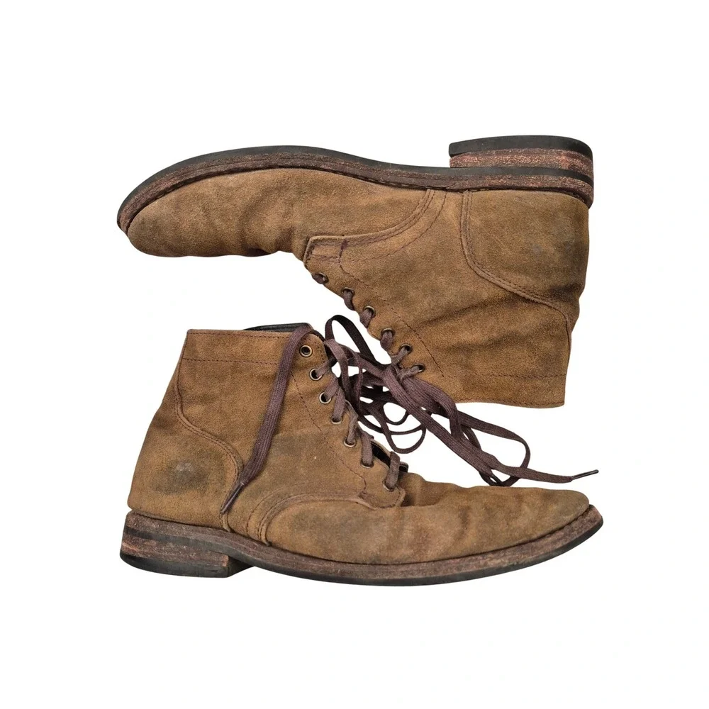 Thursday‎ Boot Co Mens Tan Brown Suede Lace Up President Boots Ankle Sz 8.5